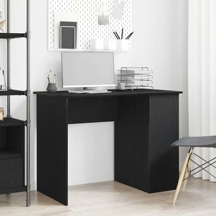 vidaXL - Bureau - Zwart - Eiken - 100x55x75 - cm - Bewerkt - Hout