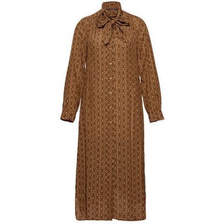 River Woods Bow Collar Dress Brown Maat: 36 | Blousejurken Outlet | Dames | Bruin