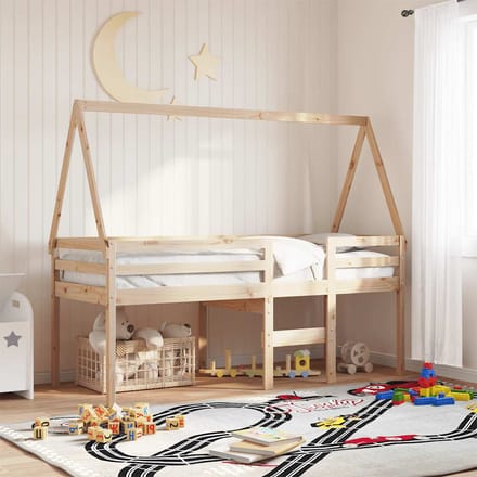 vidaXL - Kinderbedhuisje - 209x85,5x88 - cm - massief - grenenhout