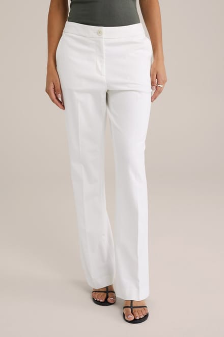 WE Fashion Dames Slim fit flared pantalon met stretch