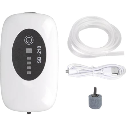 Vis Aquarium Luchtpomp Draagbaar Stofdicht USB-Poort Stille Aquarium Oplaadbare Luchtpomp met Dubbele Modus black