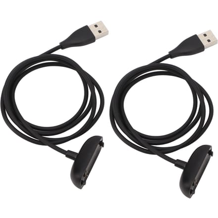 2 STUKS Smartwatch Oplaadkabel voor Fitbit Inspire 3 Smart Fitness Armband Horloge Oplader Reserveonderdelen black