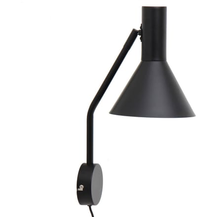 FRANDSEN wandlamp Lyss, zwart, stekker, 42 cm hoog, E27