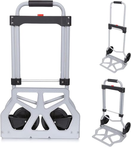 Inklapbare Steekwagen Aluminium met Telescoopsteel en 110 kg Draagvermogen