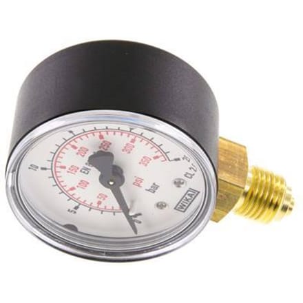 0..25 Bar Manometer Onderaansluiting Kunststof/Messing 50 mm Klasse 2.5