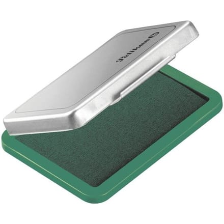 Ink Pads in Metal Casing - Green,Silver - Metal - 70 mm - 50 mm