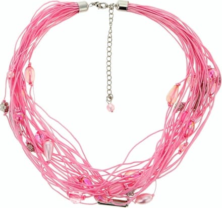 Behave - roze ketting met kralen - nikkelvrij, 40 cm, modeaccessoire