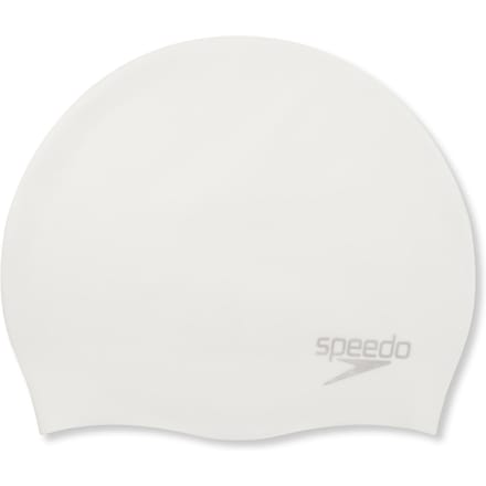 Speedo Plain Moulded Silicone Cap Badmuts - Wit/Zilver