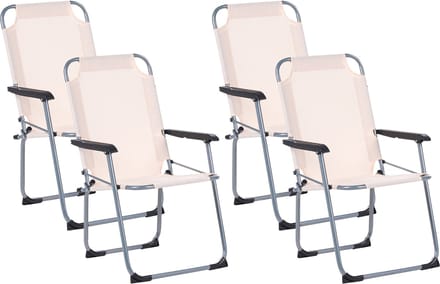 GALATSI - Tuinstoel set van 4 - Beige - Staal