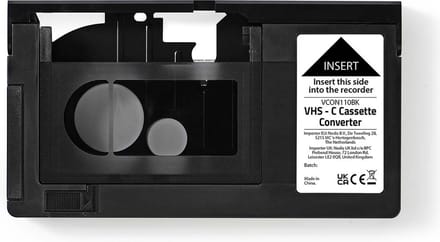 Nedis VHS-C naar VHS Converter - Plug and play - Werkt op batterij - Zwart