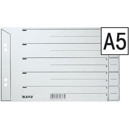 Leitz Scheidingsblad 16560085 Din A5 Liggend 200 G Karton Grijs