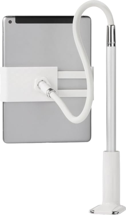 DELTACO ARM-277 Standaard voor smartphones tablets - Universeel - Met bureauklem - Vaste en flexibele arm - Wit
