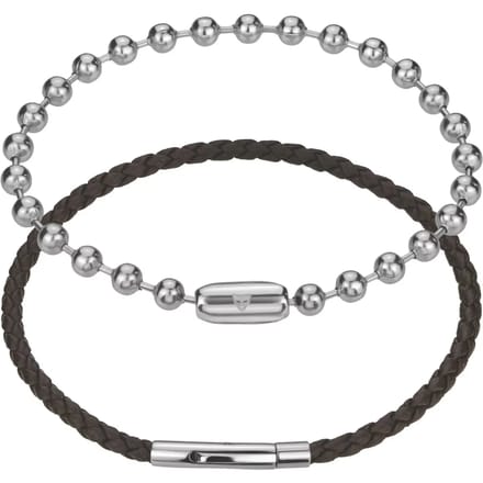 Echte leren/roestvrijstalen armband Marc Lauder