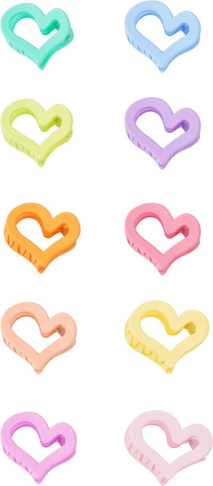 Set haarspeldjes zomerhart - multi- 10 Stuks Kleine Haarklemmetjes