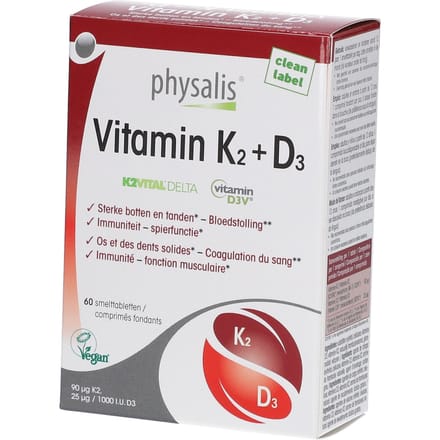 Physalis Vitamin K2 & D3 - 60 tabletten
