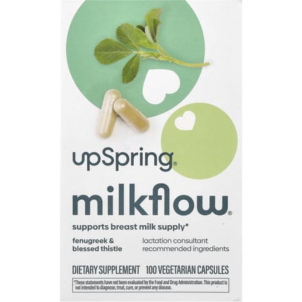 UpSpring, Milkflow, Fenugrec + Chardon béni, 100 capsules végétales