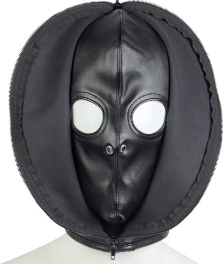 Banoch | Masker Close Up | zwart imitatie leer | Bondage
