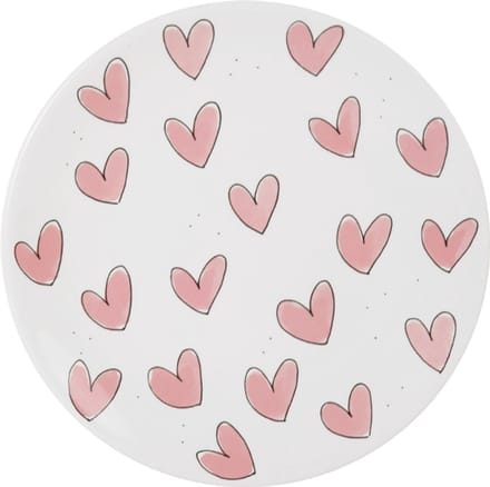 Blond Amsterdam, Even Bijkletsen, Pink: Bord 22 cm Hearts