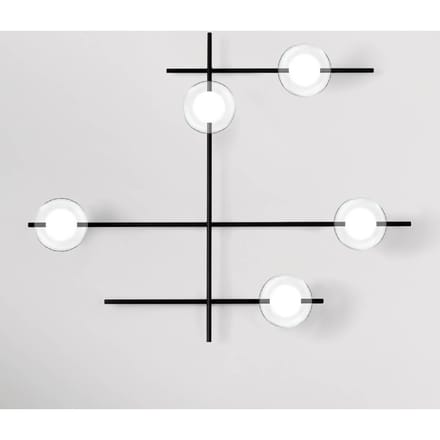 miloox by Sforzin Wandlamp Mikado, helder/frosted, 5-lamps