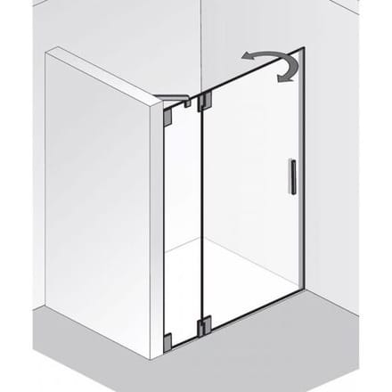 HSK K2 hinged door on side panel Door hinge left