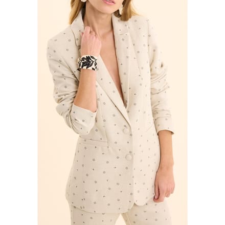 ICode Ecru Jacket With Micro Flower Print Ecru Taglia: 44 | Giacche Outlet | Donna | Marrone