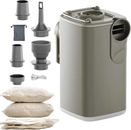 Mini Luchtpomp - Draagbare Pomp - Opblaasbare Artikelen - Met Campinglicht - Compact Formaat - Groen