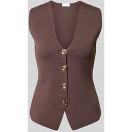 Mouwloos vest met V-hals en knoopsluiting