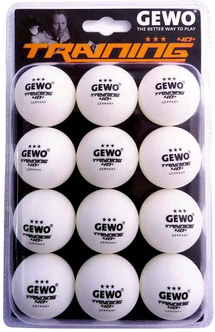 Gewo Tafeltennisballen Training box van 12 - 3* - Wit - Ping Pong Ballen