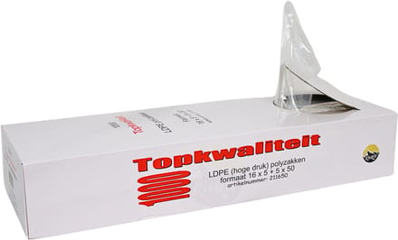 KURTT - LDPE Polyzakjes 16+5x5x50 - 1000 stuks - bewaarzakjes - boterhamzakjes plastic - A Kwaliteit