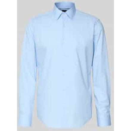 BOSS Joe regular fit overhemd - popeline - blauw - Strijkvriendelijk - Boordmaat: 46