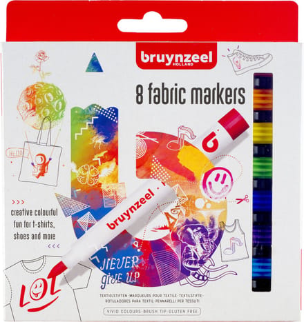 Textielstift bruynzeel teens 8st assorti | 6 stuks