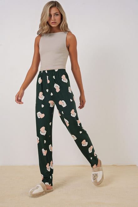 Gemusterde Middelhoge Lounge Broek