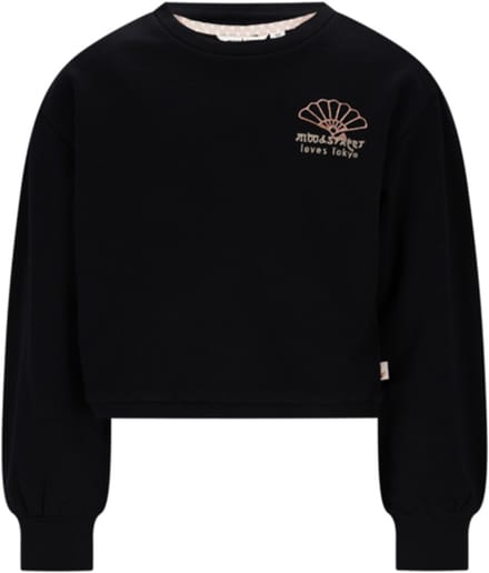 Moodstreet-Meisjes SOTA cropped sweater-black