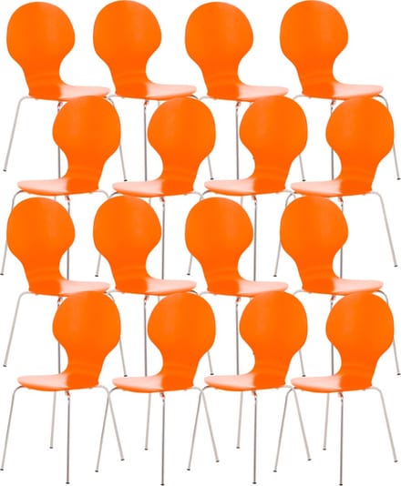 CLP Diego Set van 16 stapelstoelen oranje