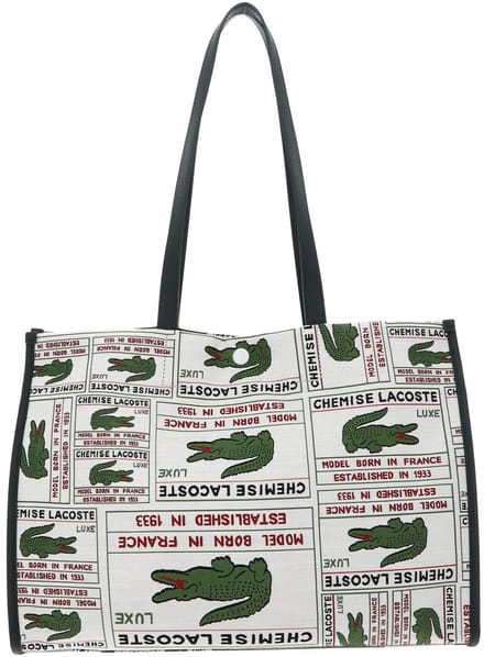 LACOSTE Schoudertas Shopper Shopping Bag Multiple Label Sinople Veelkleurig
