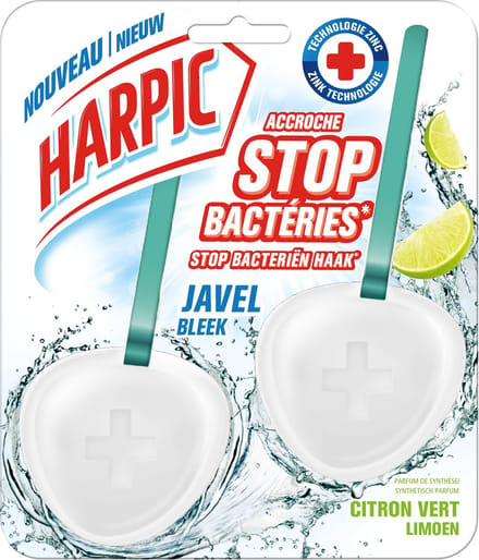 Harpic - Toiletblok - Limoen - Met Bleek - 2 Blokjes