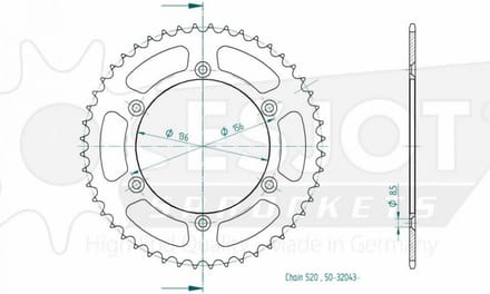 Achtertandwiel Esjot voor Motor Beta 400 Rr 4T 2005 tot 2009 Nieuw