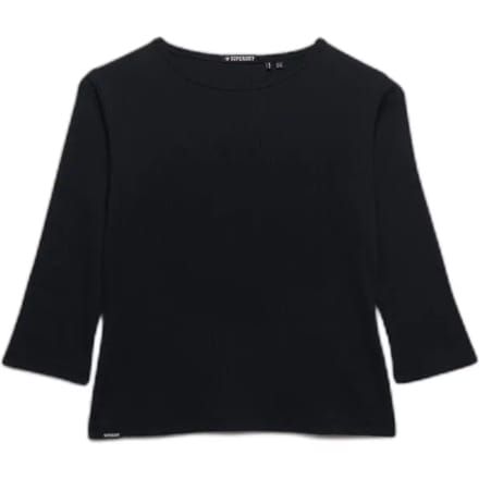 Superdry Athletic Essentials Pointelle Halve Mouw Top Blauw Grootte: 38