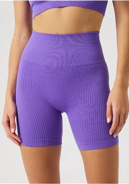 Björn Borg dames Studio Seamless Ribbed Shorts - korte sportbroek - paars