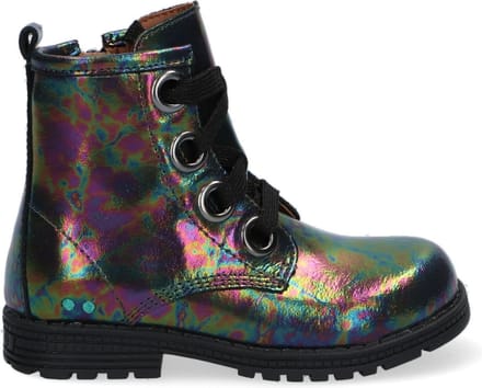 BunniesJR Tosca Trots Meisjes Combat Boots - Multi/Zwart - Leer - Veters