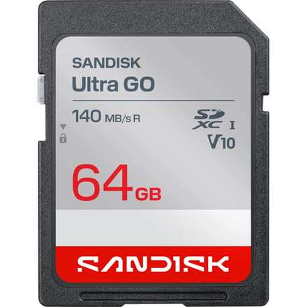 SanDisk SDXC Ultra GO 64GB (UHS-1, V10, U1, C10, R140MB/s, Full HD Video)