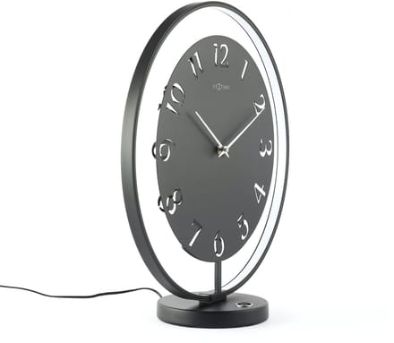 NeXtime - Tafelklok - 40 x 40.5 cm - Metaal - Zwart - 'Ting Table'