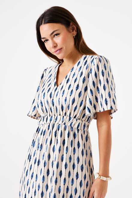 GARCIA Dames Print Jurk Wit Korte mouw