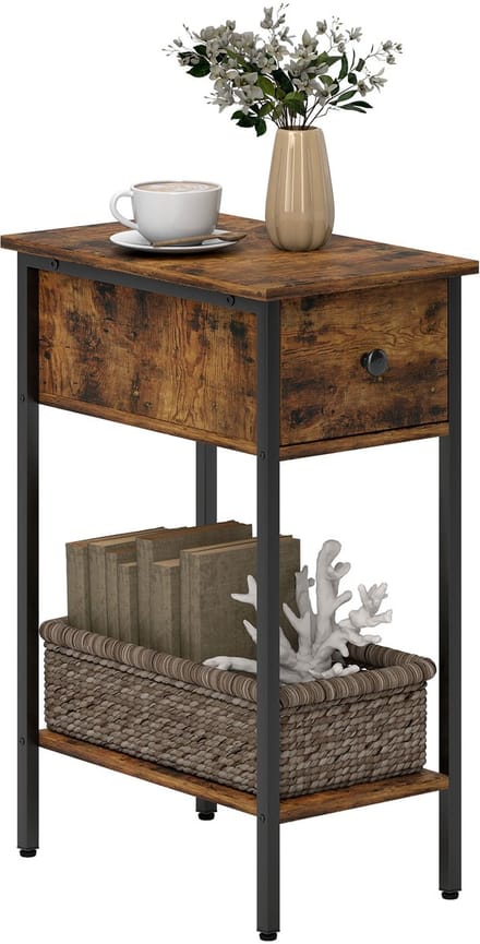 HOMCOM tafel - spaanplaat/metaal - 25x39,8x58,2H cm - rustiek bruin