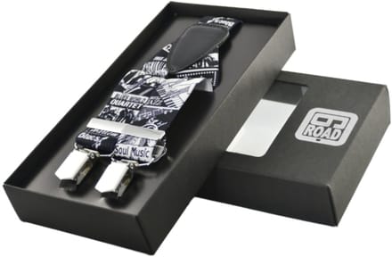Sixroad bretels - muziek print zwart - 3-clips