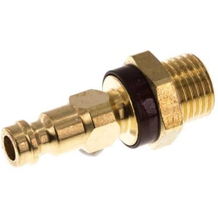 Messing DN 5 Bruin-Coded Luchtkoppeling Insteeknippel G 1/4 inch Buitendraad