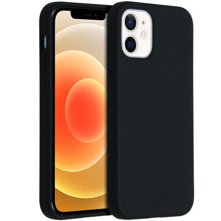 Accezz Hoesje - Geschikt voor Apple iPhone 12 Mini - Liquid Silicone Backcover - Zwart