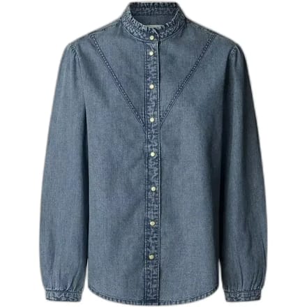 Regular fit jeansblouse van puur katoen