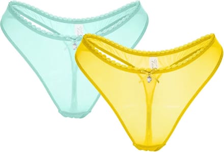Set van 2 Transparante Dames Slips met Strikje – Sexy en Comfortabel