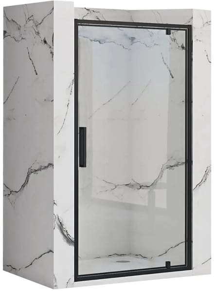 Rea Rapid Swing - Scharnierende Douchedeur - Zwart - 70 - 2,5X70,5X195Cm